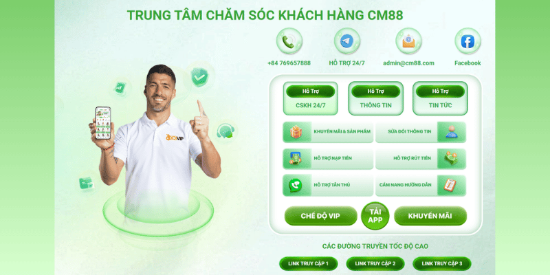 Dịch vụ chăn sóc khách hàng giúp bạn giải đáp thắc mắc tại Cm88